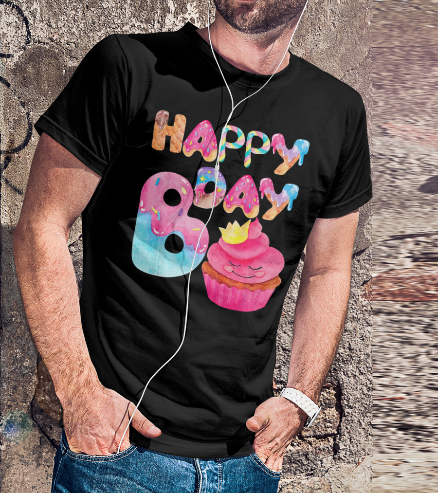 Happy Bday Cupcake Donut Themed Birthday T-Shirt