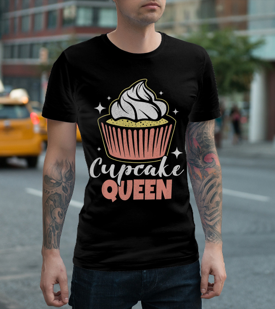 Cupcake Queen Vintage Fun Baking Food T-Shirt