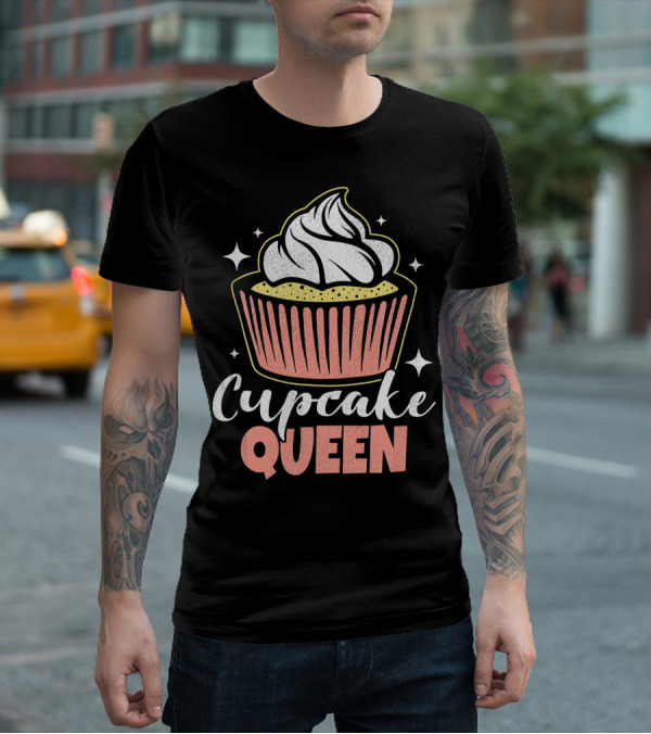 Cupcake Queen Vintage Fun Baking Food T-Shirt
