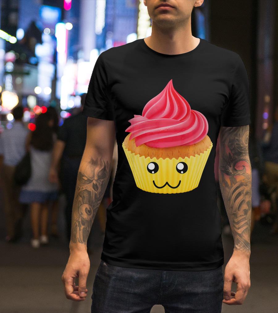 Kawaii Cupcake Lover Cute Muffin Face T-Shirt