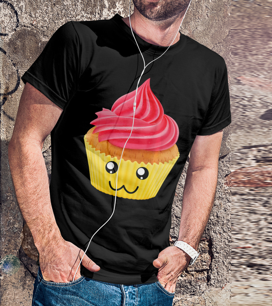 Kawaii Cupcake Lover Cute Muffin Face T-Shirt