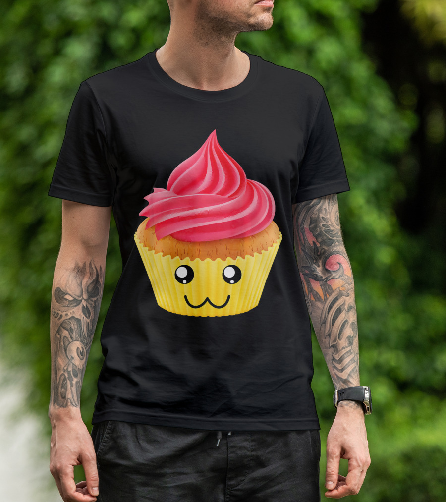 Kawaii Cupcake Lover Cute Muffin Face T-Shirt