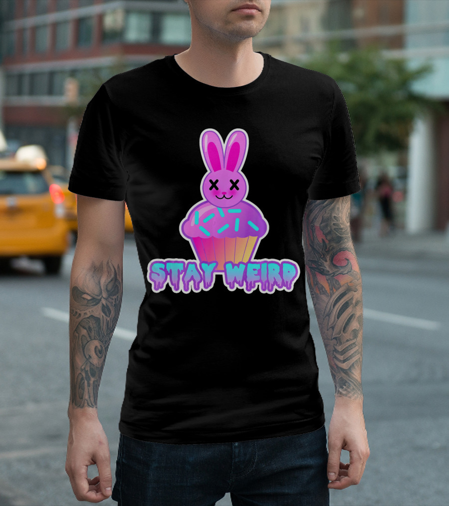 Stay Weird Pastel Goth Doom Bunny Cupcake T-Shirt