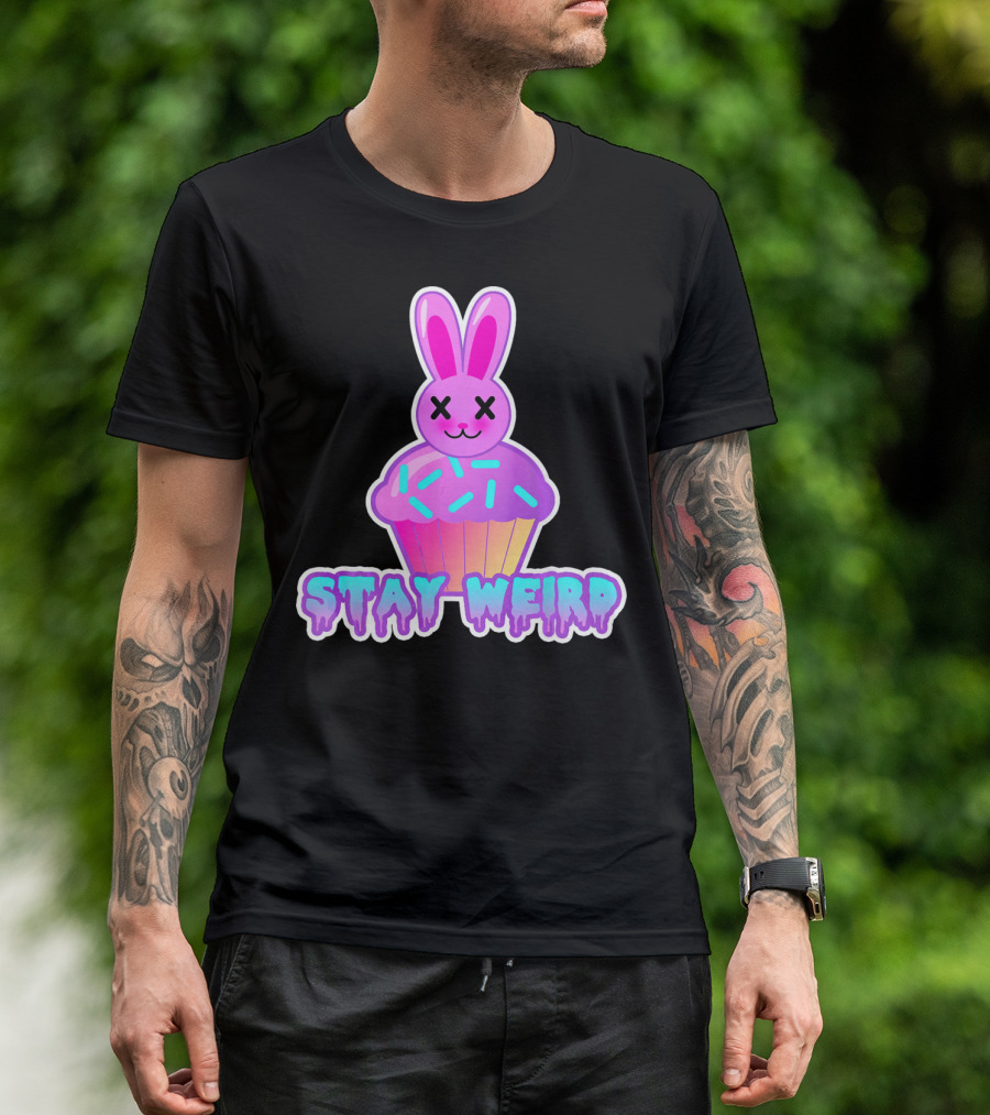 Stay Weird Pastel Goth Doom Bunny Cupcake T-Shirt
