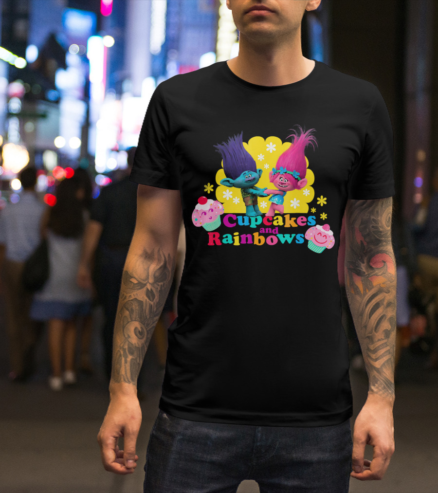 DreamWorks Trolls Cupcakes And Rainbows Branch And Poppy T-Shirt