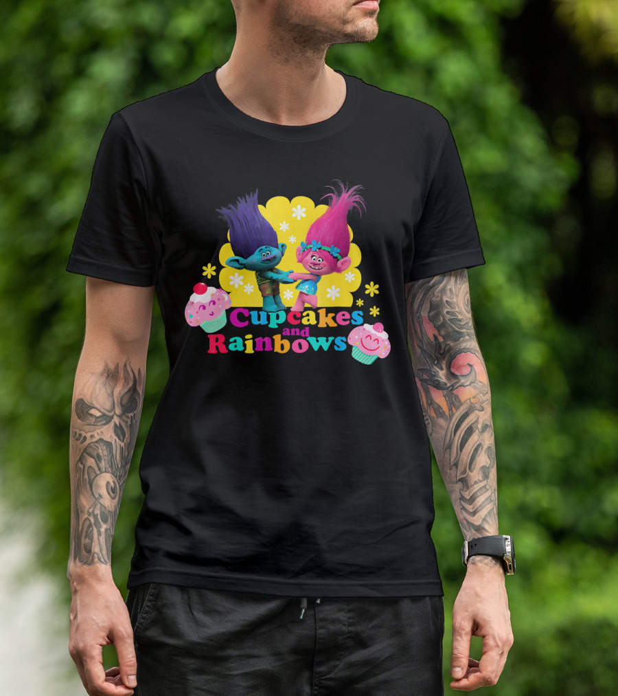 DreamWorks Trolls Cupcakes And Rainbows Branch And Poppy T-Shirt