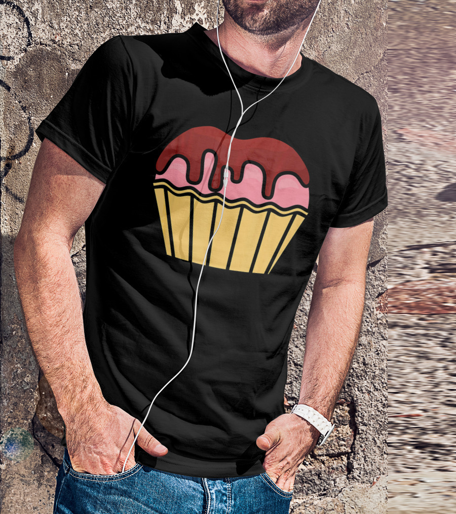 Cool Chocolate Dripping Halloween Cupcake T-Shirt
