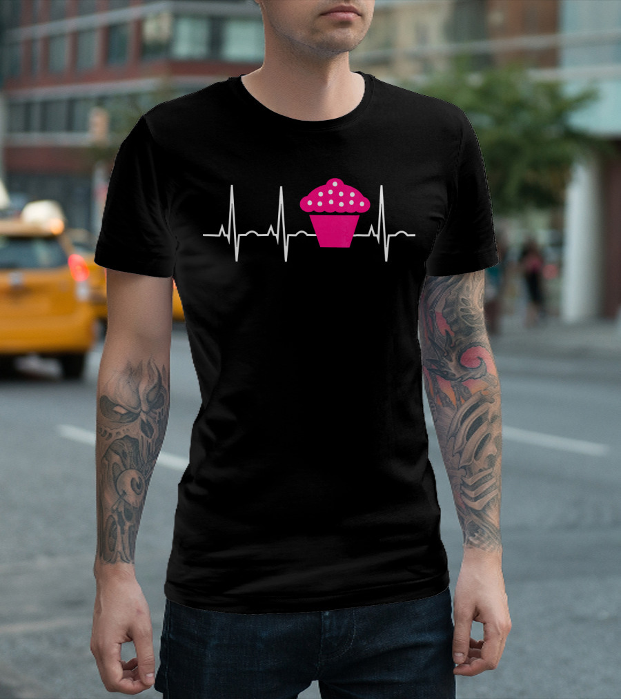 Cupcake Heartbeat Pulse T-Shirt