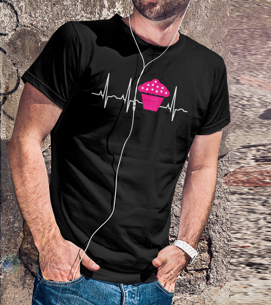 Cupcake Heartbeat Pulse T-Shirt