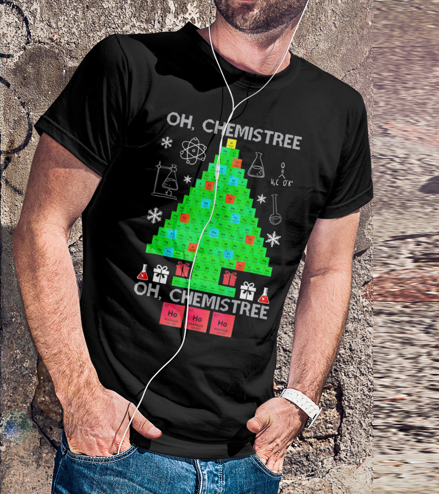 Oh Chemistree Periodic Table Christmas Humor Chemistry T-Shirt