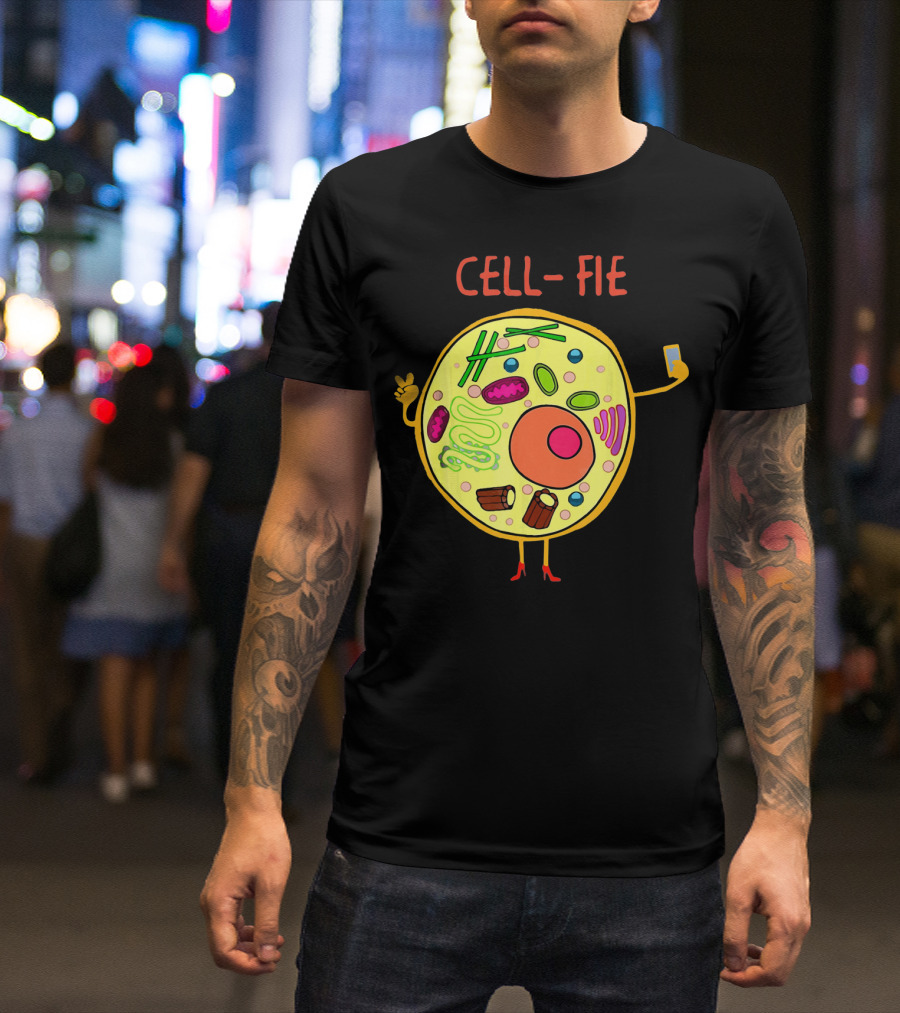 CELL-FIE Funny Science Biology Humor T-Shirt
