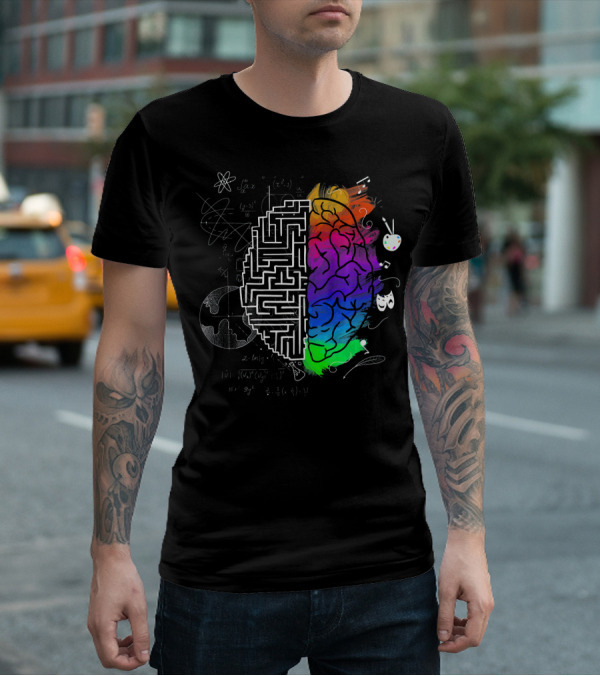 Colorful Brain Science Physics Art Music Mathematics Creativity T-Shirt