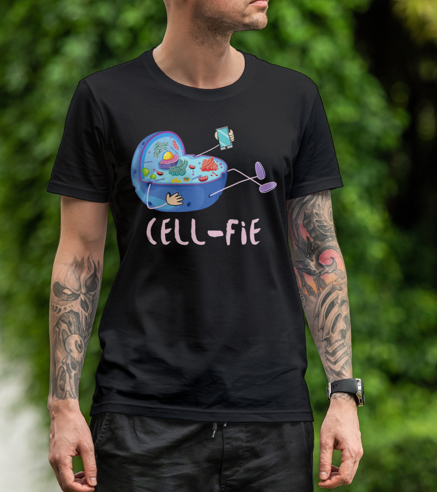 Cell Fie Funny Science Biology Teacher Cell Phone Concept T-Shirt