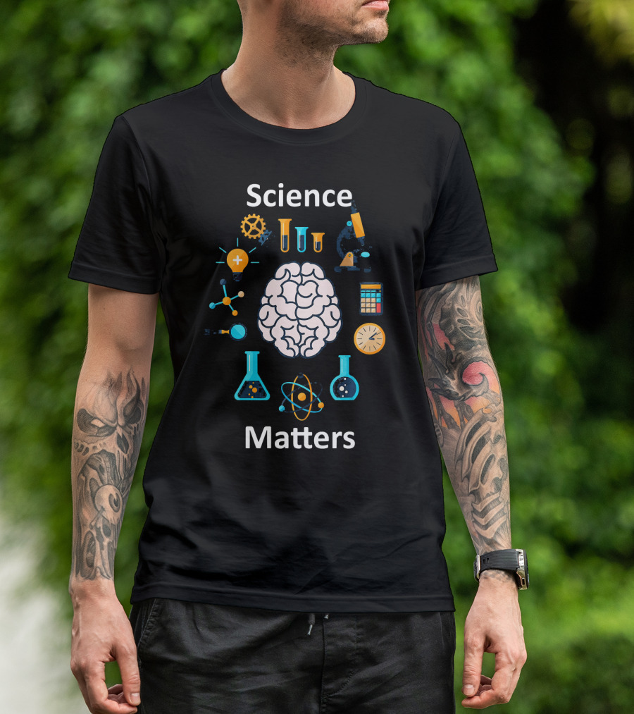Science Matters STEM Tech Girls Brain Chemistry Physics Microscope T-Shirt