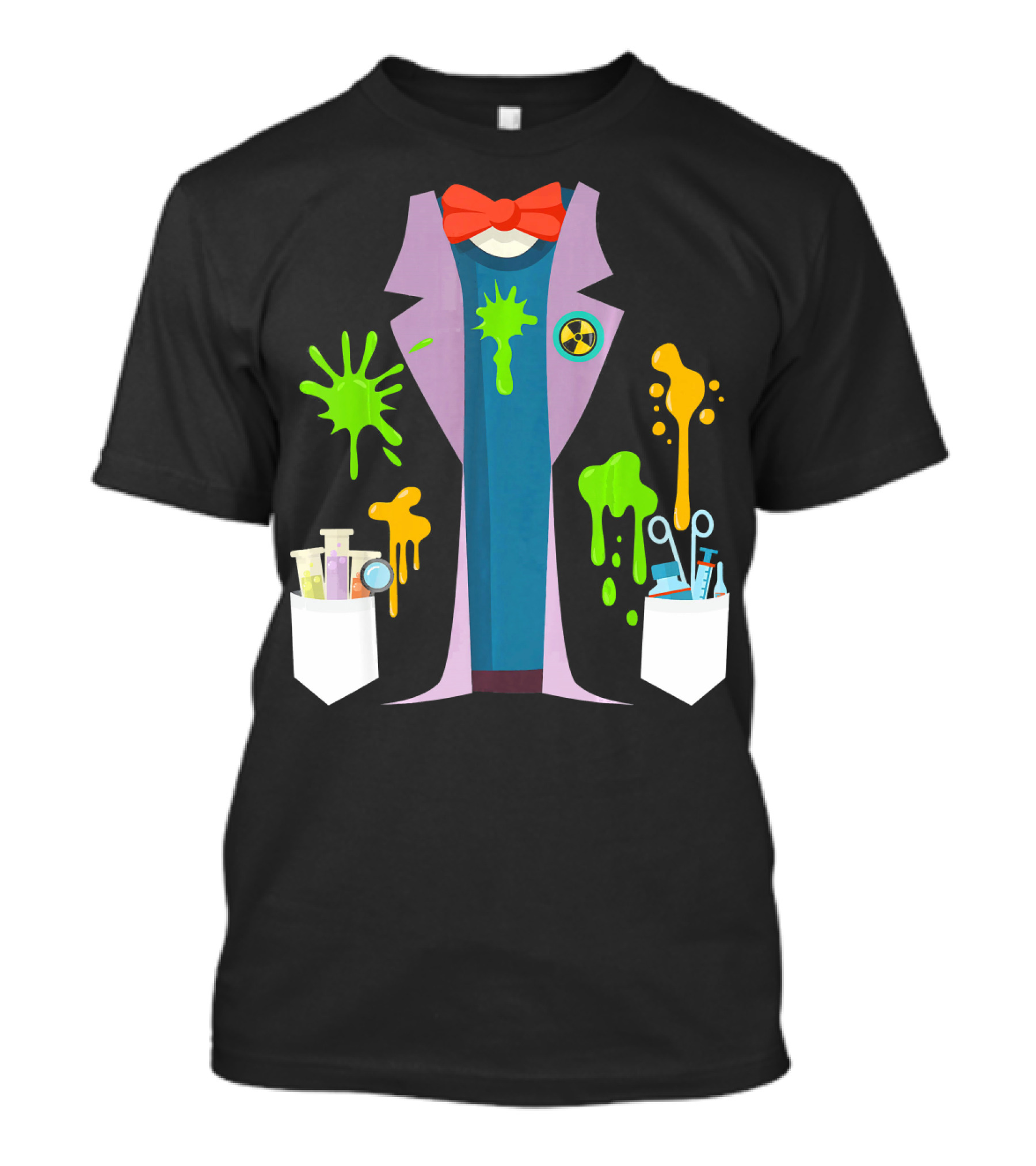 Mad Scientist Costume Funny Chemist Nerd Radioactive Splatter博士 T-Shirt