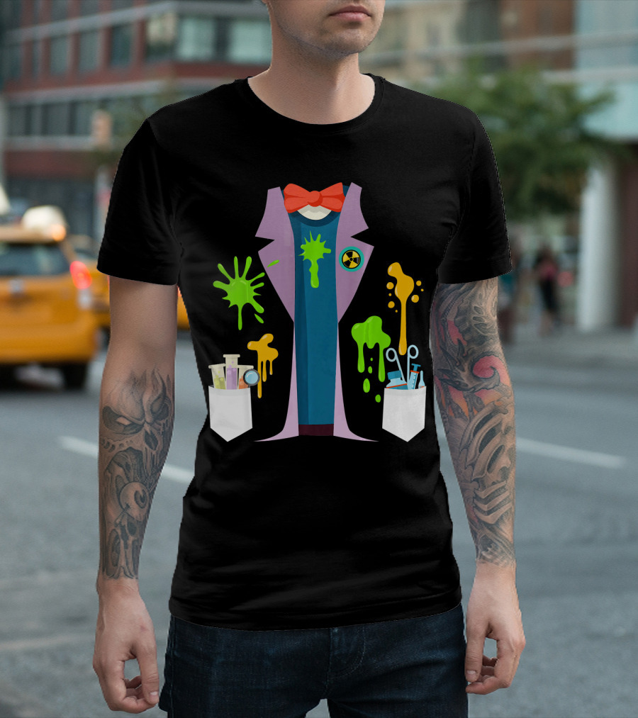 Mad Scientist Costume Funny Chemist Nerd Radioactive Splatter博士 T-Shirt