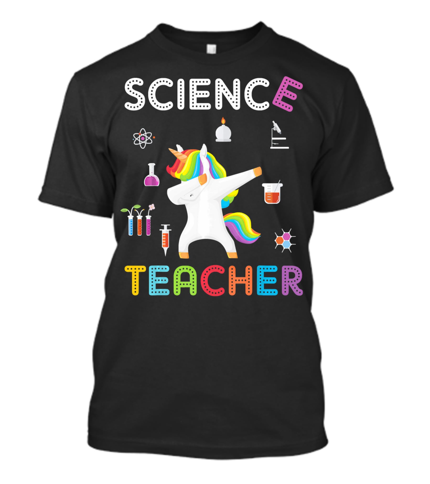 Science Teacher Dabbing Unicorn Chemistry Physics Elements T-Shirt