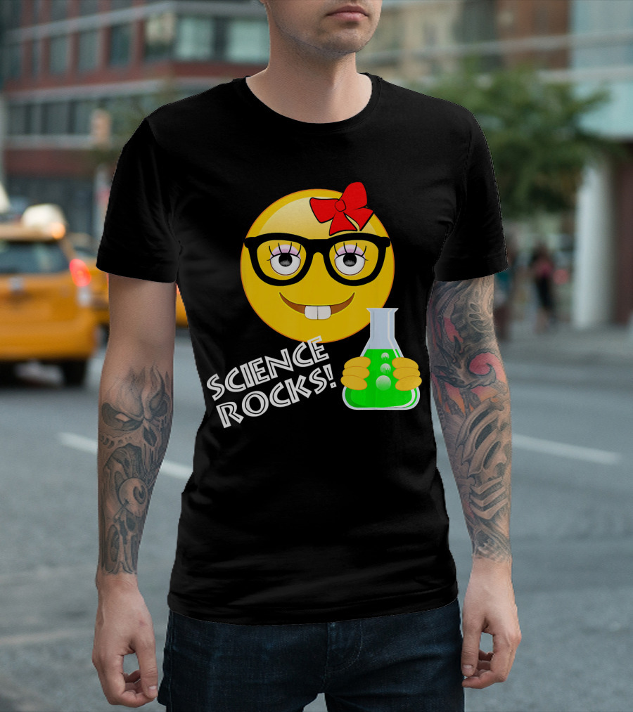 Science Rocks Emoji Chemistry Girl T-Shirt