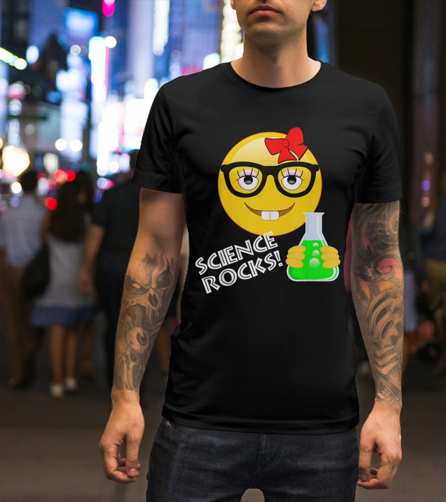 Science Rocks Emoji Chemistry Girl T-Shirt