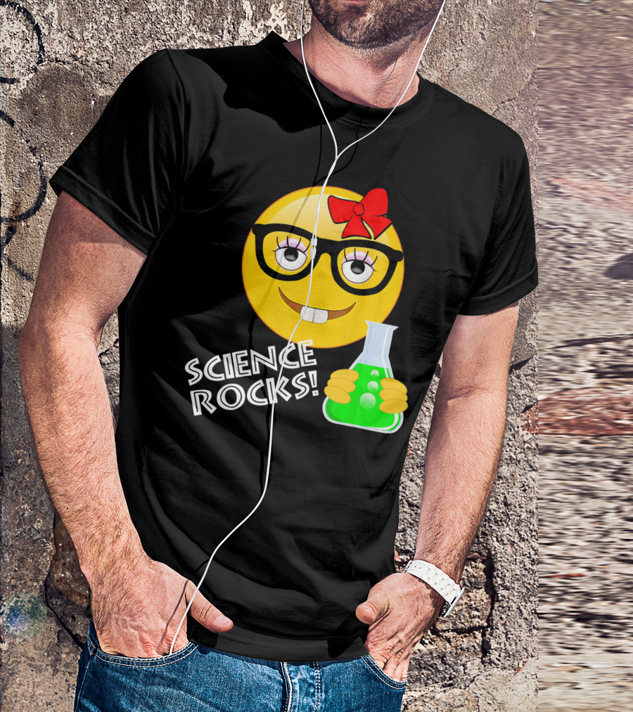 Science Rocks Emoji Chemistry Girl T-Shirt