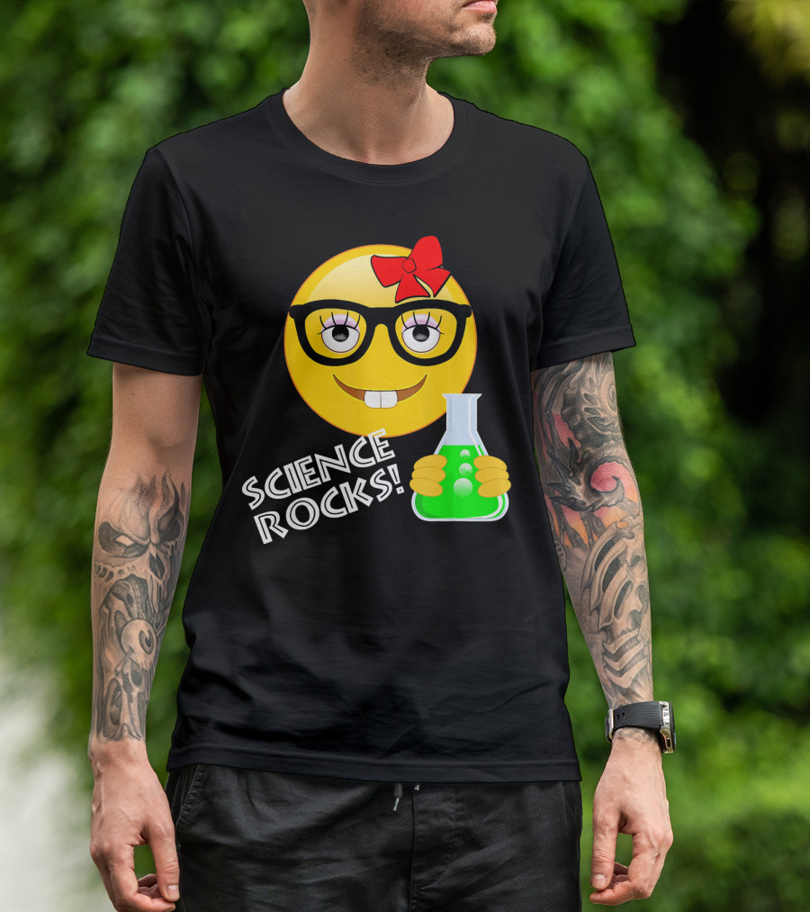 Science Rocks Emoji Chemistry Girl T-Shirt