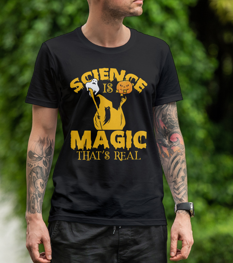 Science Is Magic That's Real Halloween Ghost Pumpkin T-Shirt