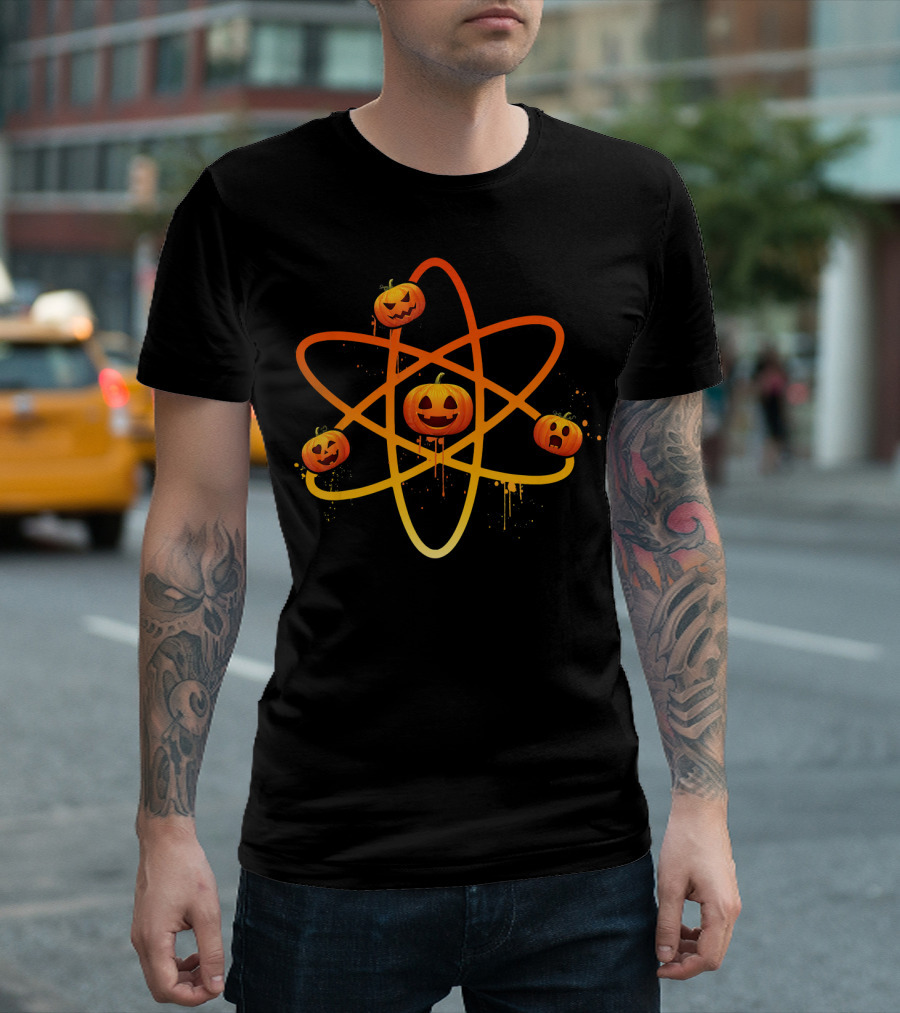 Halloween Night Funny Pumpkin Atom Smiles T-Shirt