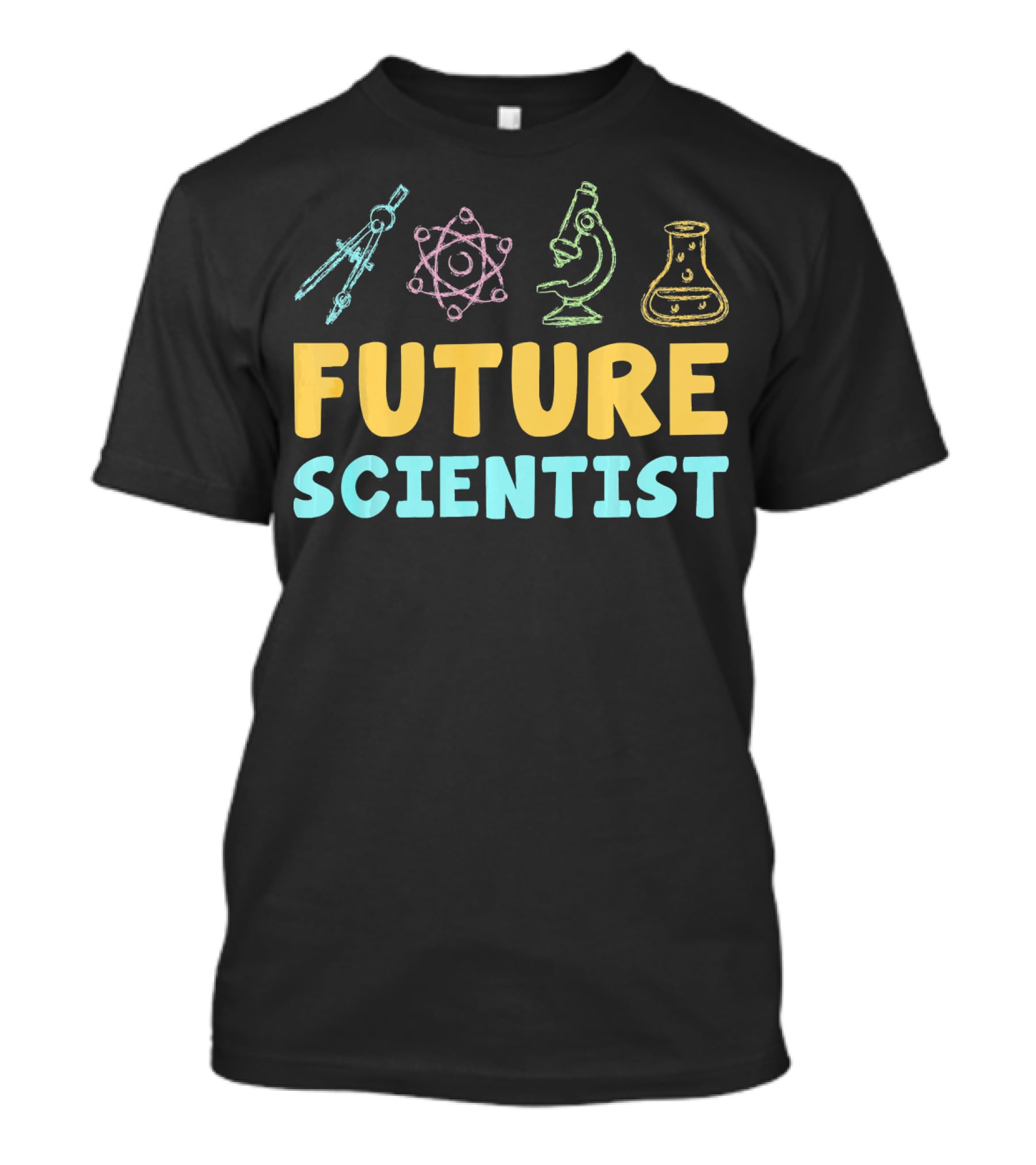 Future Scientist Funny Science Experiment Tools Beaker Microscope Atom T-Shirt