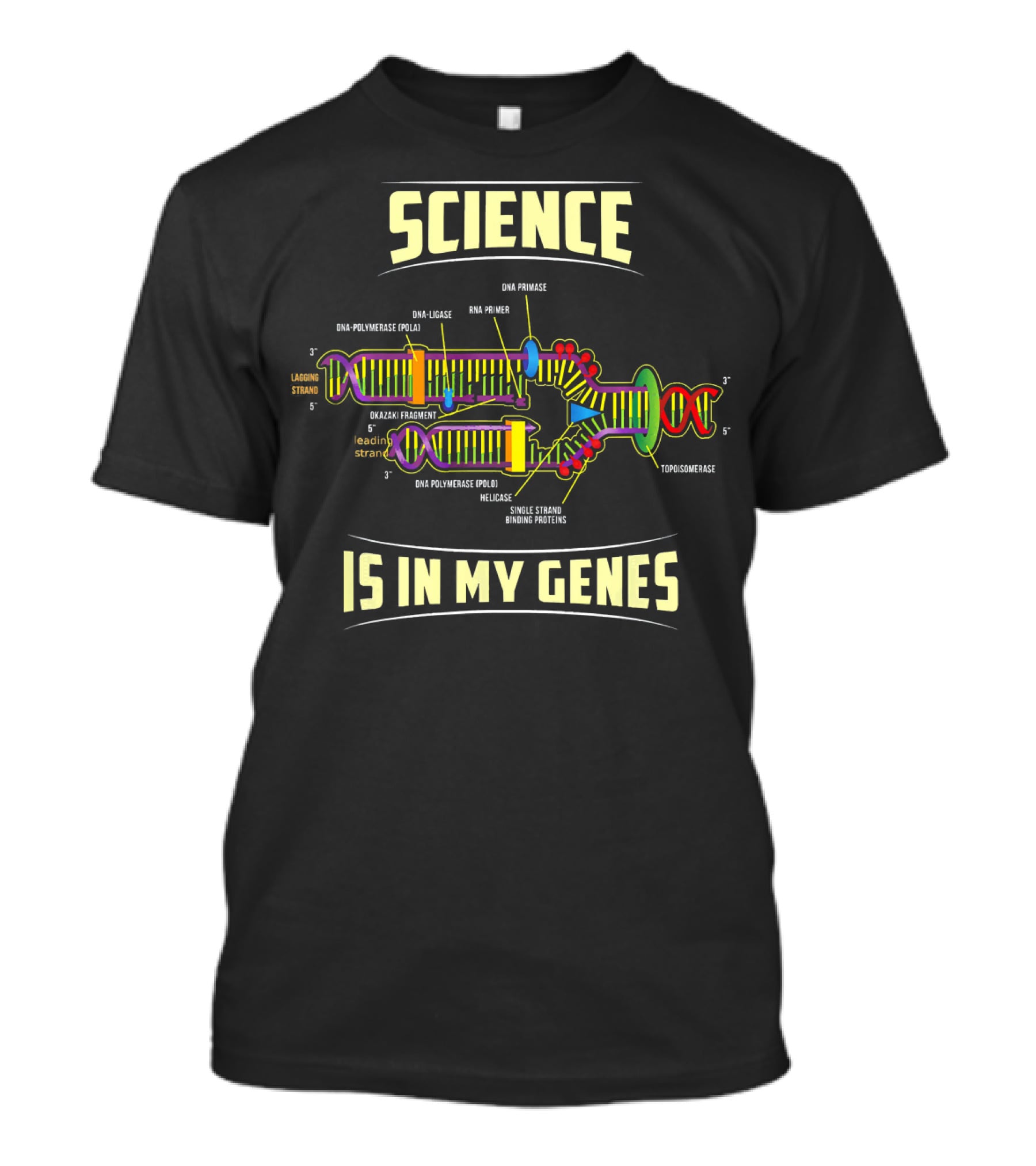 Science Is In My Genes DNA Polymerase Molecule Diagram T-Shirt