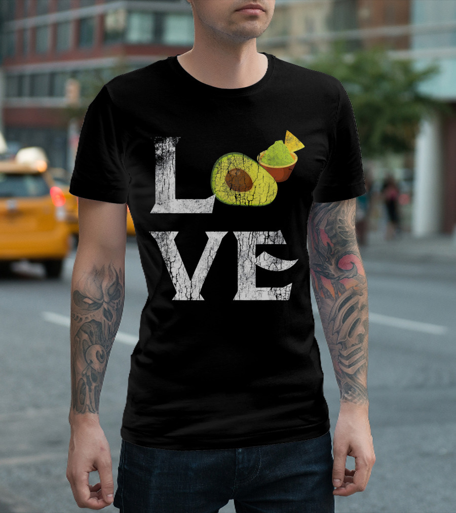 Love Mexican Guacamole Avocado Vegan Tex-Mex Passion T-Shirt