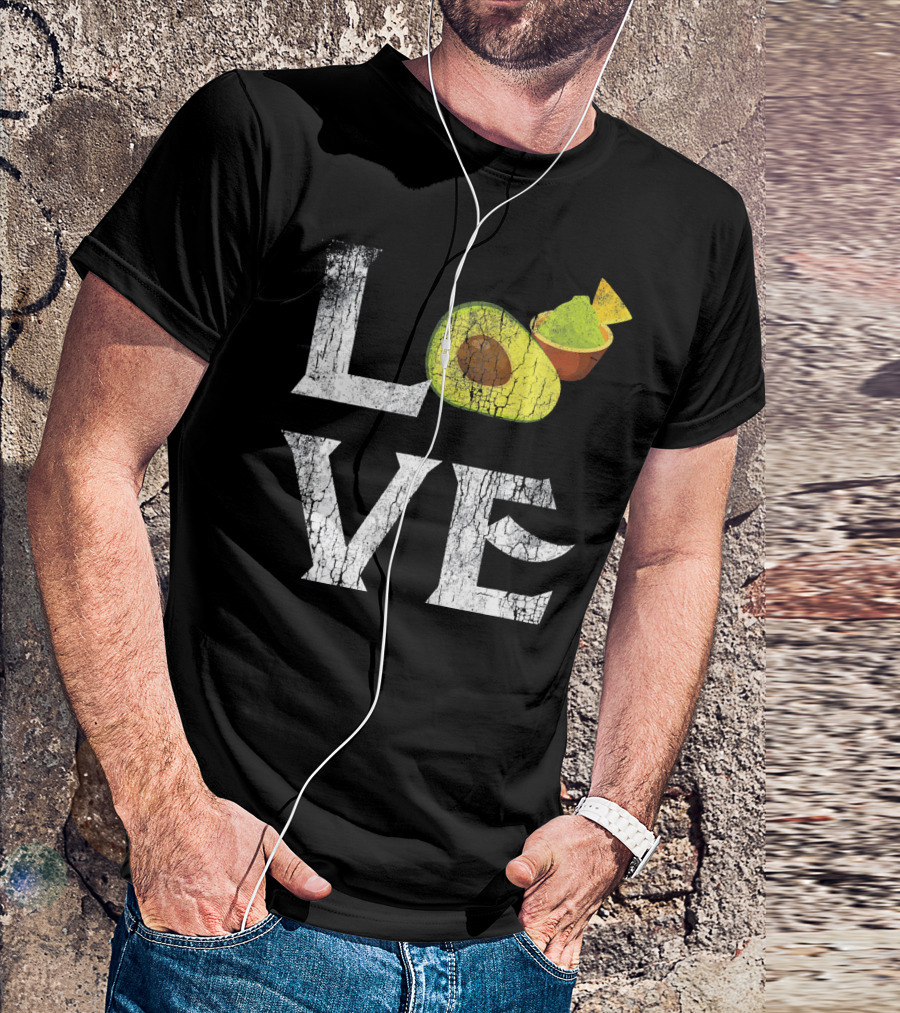 Love Mexican Guacamole Avocado Vegan Tex-Mex Passion T-Shirt