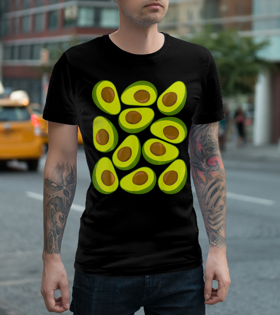 Avocado Pattern Funny Costume Holy Guaca T-Shirt