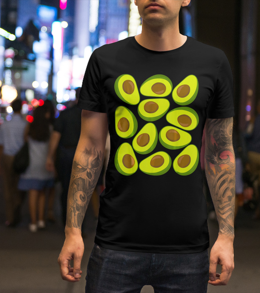 Avocado Pattern Funny Costume Holy Guaca T-Shirt