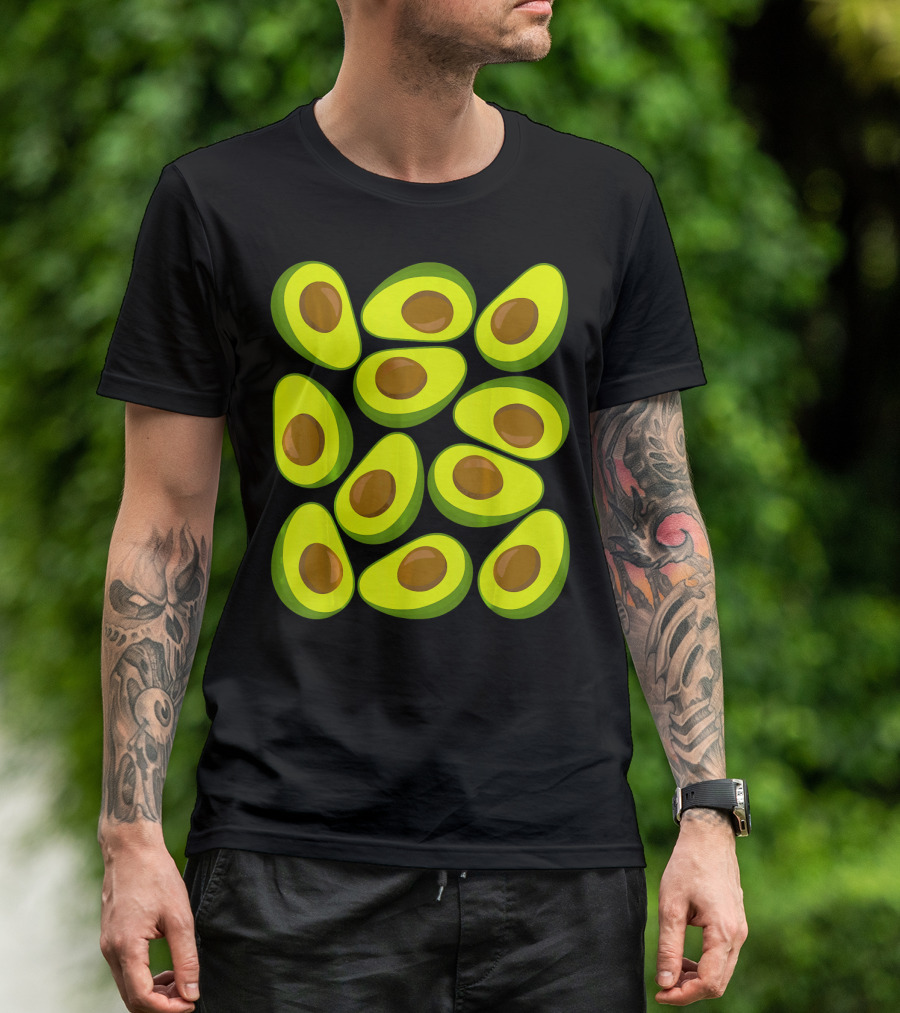 Avocado Pattern Funny Costume Holy Guaca T-Shirt