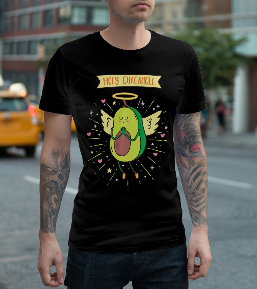 Holy Guacamole Avocado Angel with Wings and Halo T-Shirt