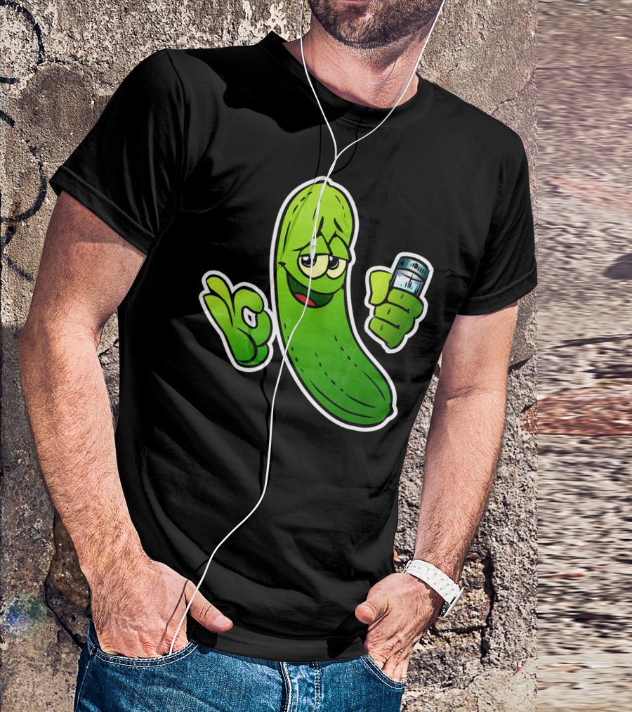 Funny Cool Pickle With Salt Shaker Spicy Vegetables Cucu T-Shirt