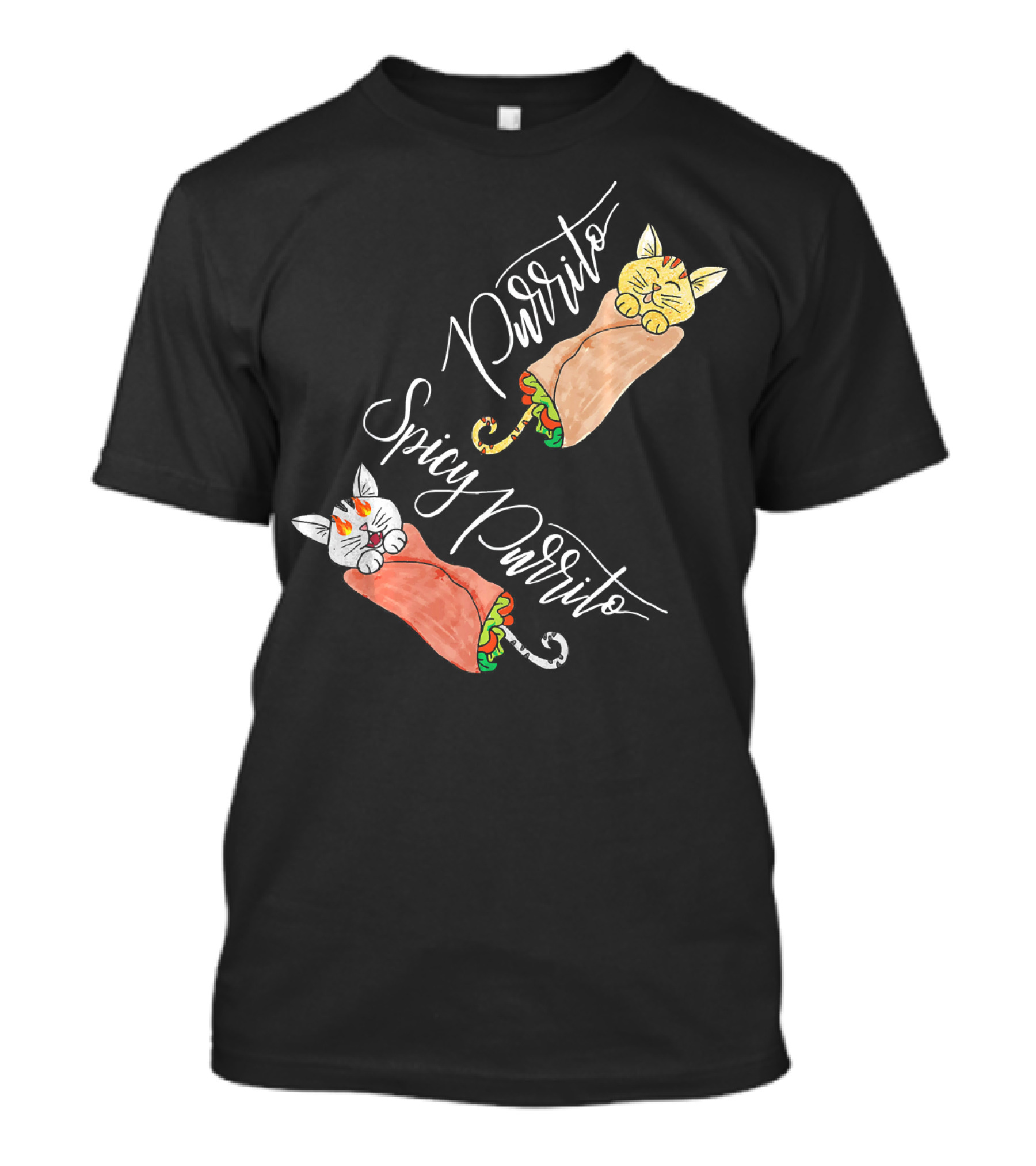 Purrito Spicy Purrito Funny Kitty Cat Burrito T-Shirt