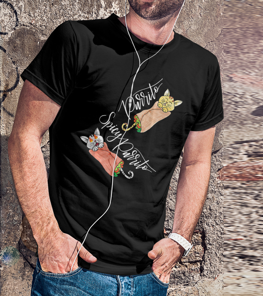 Purrito Spicy Purrito Funny Kitty Cat Burrito T-Shirt