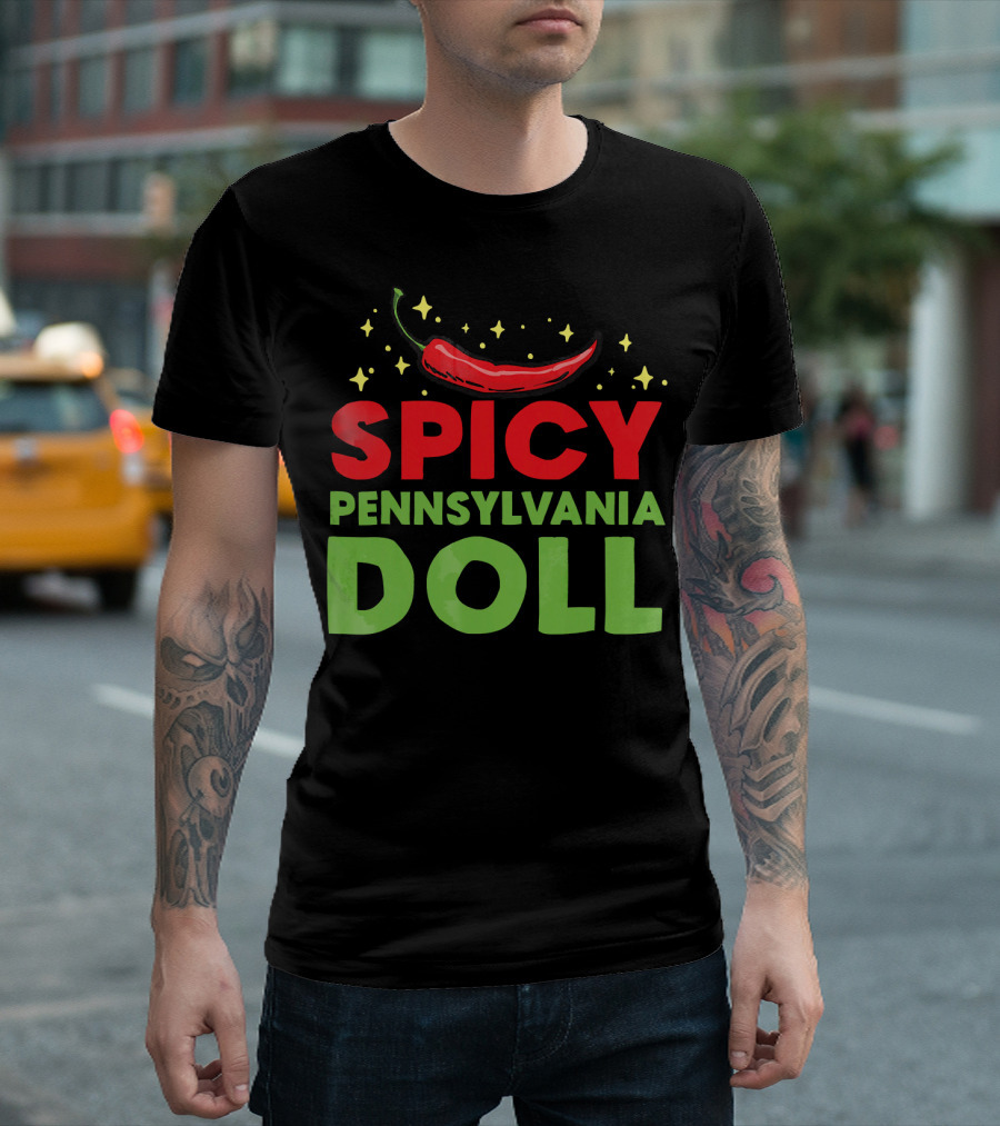 Spicy Pennsylvania Doll Chili Pepper Stars Fun T-Shirt