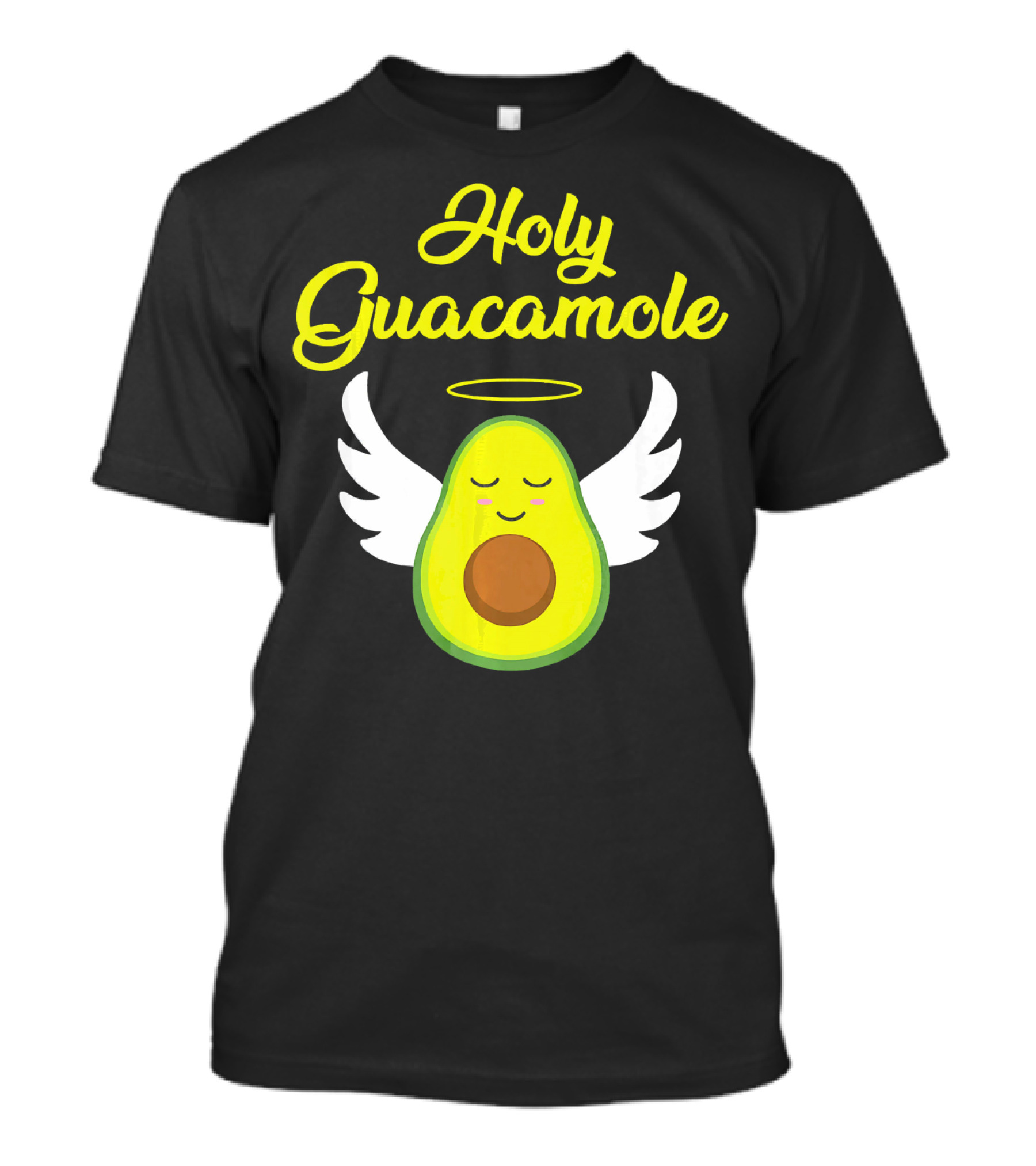 Holy Guacamole Cute Avocado Angel With Halo And Wings T-Shirt