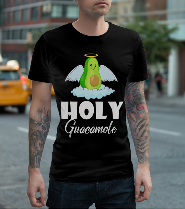 Holy Guacamole Avocado With Angel Wings And Halo T-Shirt