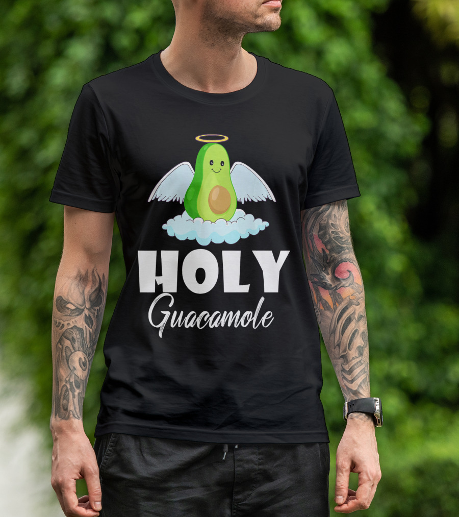 Holy Guacamole Avocado With Angel Wings And Halo T-Shirt