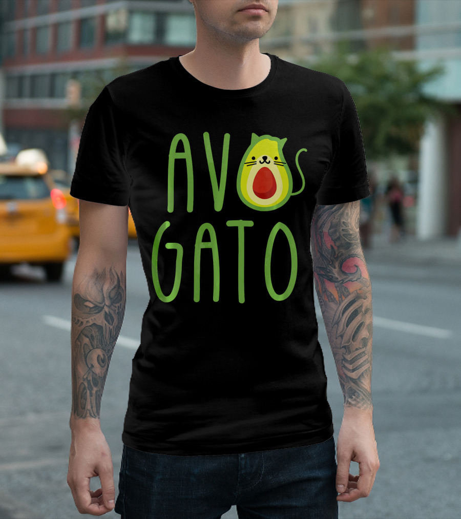 Funny Avogato Cat Cute Guacamole Avocado T-Shirt