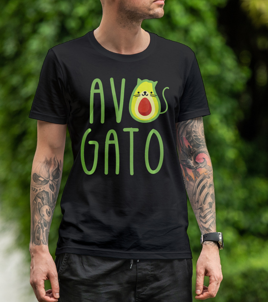 Funny Avogato Cat Cute Guacamole Avocado T-Shirt