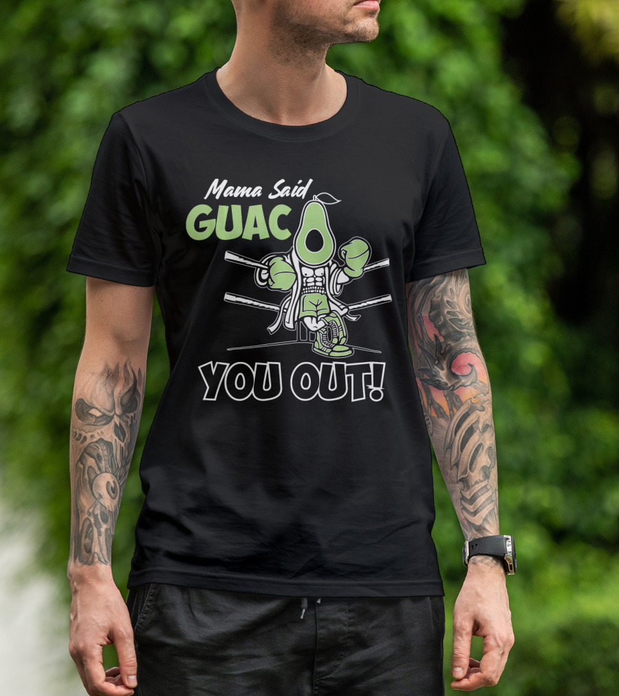 Mama Said Guac You Out Boxing Avocado Humor T-Shirt