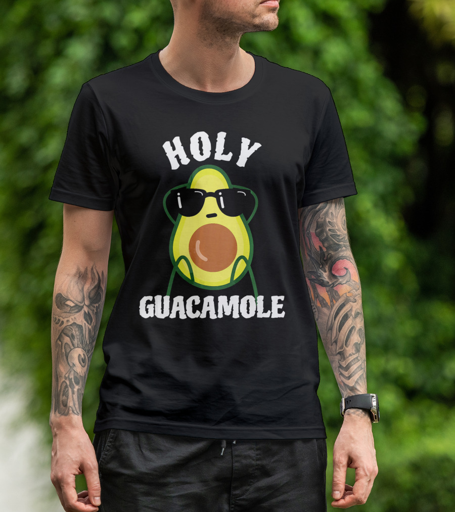 HOLY GUACAMOLE Funny Avocado With Sunglasses T-Shirt