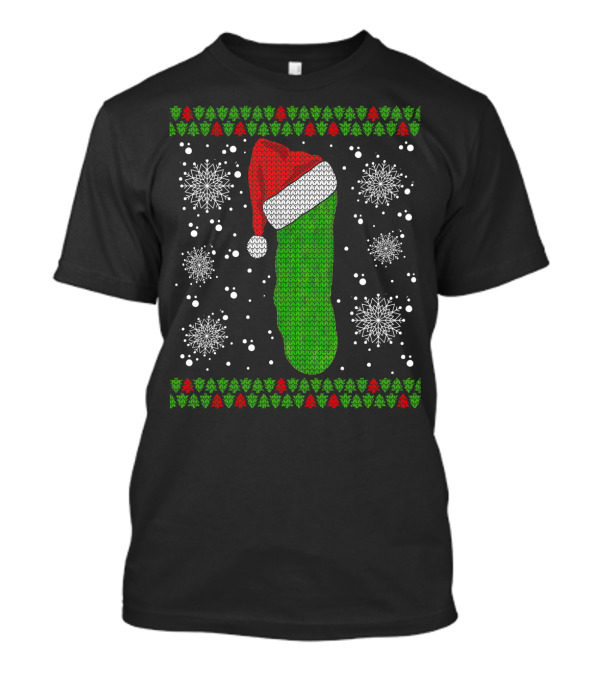 Christmas Pickle With Santa Hat Ugly Long Sleeve T-Shirt