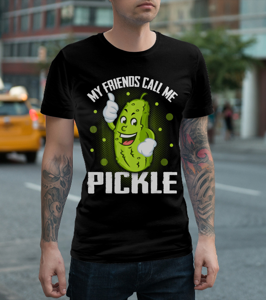 My Friends Call Me Pickle Cartoon Character with Thumbs Up T-Shirt