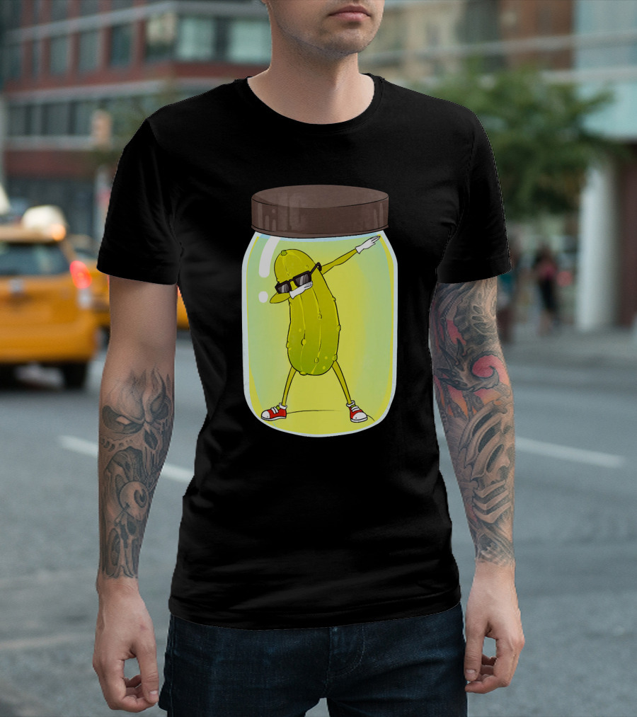 Dancing Pickle Dab in a Jar Cute Pickle Love T-Shirt