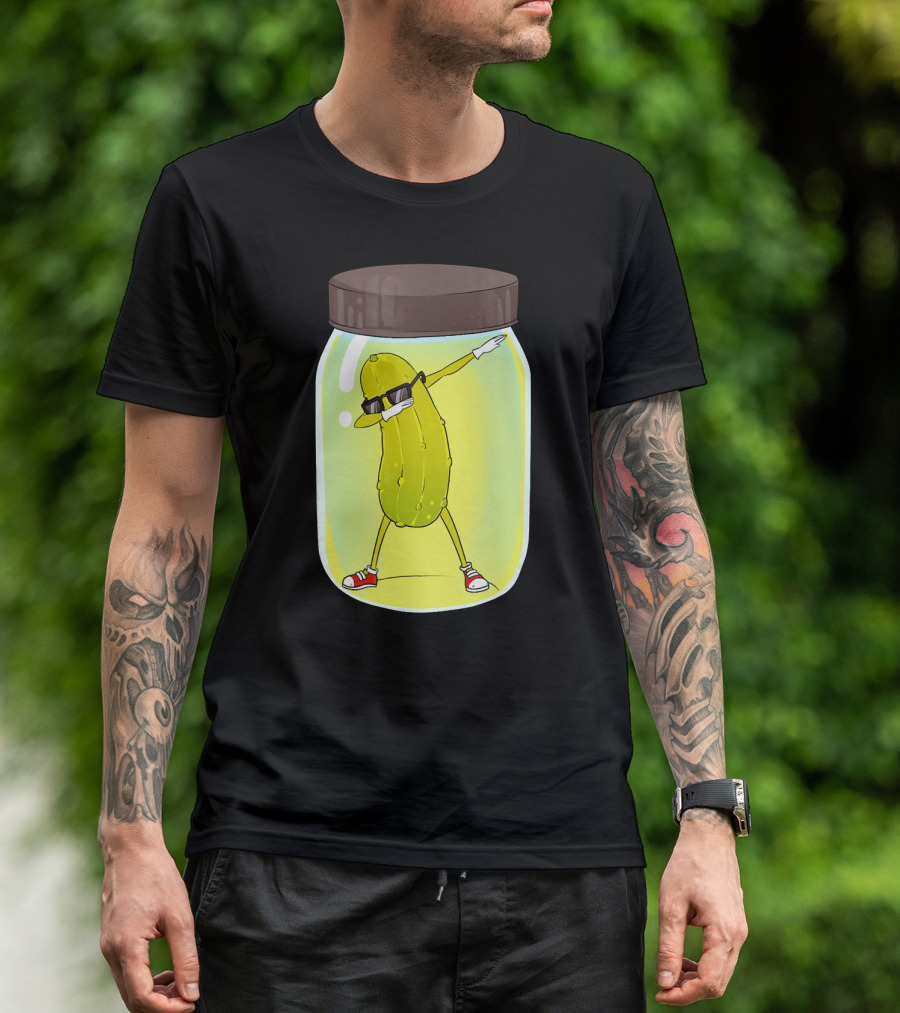 Dancing Pickle Dab In A Jar Cute Pickle Love T-Shirt